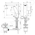 Ideal Standard Cerafine O Umvadlov batria s vpustom, chrm