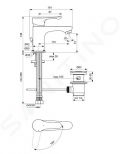 Ideal Standard Alpha Umvadlov batria s vpustom, BlueStart, chrm