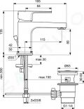 Ideal Standard Cerafine D Umvadlov batria s vpustom, chrm