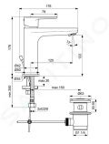 Ideal Standard Cerafine O Umvadlov batria s vpustom, ierna