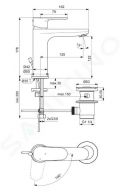 Ideal Standard Cerafine O Umvadlov batria s vpustom, BlueStart, chrm