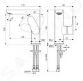 Ideal Standard Cerafine O Umvadlov batria s vpustom, chrm