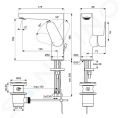 Ideal Standard Cerafine O Umvadlov batria s vpustom, ierna