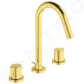 Ideal Standard Joy Umvadlov batria, 3-otvorov intalcia, s vpustom, Brushed Gold