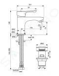 Ideal Standard Alpha Umvadlov batria s vpustom Click-Clack, chrm