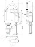 Ideal Standard Cerabase Umvadlov batria s vpusou Click-Clack, chrm