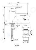 Ideal Standard CeraPlan Umvadlov batria Piccolo s vpustom Click-Clack, chrm