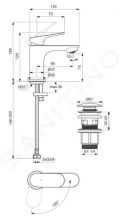 Ideal Standard Ceralife O Umvadlov batria s vpusou Click-Clack, BlueStart, chrm