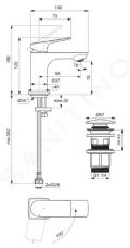 Ideal Standard Ceralife C Umvadlov batria s vpusou Click-Clack, BlueStart, chrm