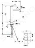 Duravit C.1 Umvadlov batria s vpustom, chrm