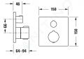 Duravit C.1 Vaov termostatick batria pod omietku, pre 2 spotrebie, matn ierna