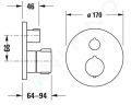 Duravit C.1 Vaov termostatick batria pod omietku, na 2 spotrebie, chrm