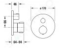 Duravit C.1 Vaov termostatick batria pod omietku, na 2 spotrebie, chrm