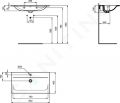 Ideal Standard Connect Air Umvadlo nbytkov, 840x460x165 mm, s prepadom, otvor na batriu, ierna