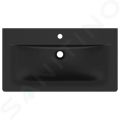 Ideal Standard Connect Air Umvadlo nbytkov, 84x46x17 cm, s prepadom, otvor na batriu, ierna