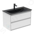 Ideal Standard Connect Air Umvadlo nbytkov, 84x46x17 cm, s prepadom, otvor na batriu, ierna