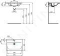 Ideal Standard Connect Air Umvadlo nbytkov, 640x460x165mm, s prepadom, otvor na batriu, biela