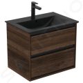 Ideal Standard Connect Air Umvadlo nbytkov, 64x46x17 cm, s prepadom, otvor na batriu, ierna