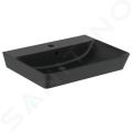 Ideal Standard Connect Air Umvadlo Cube, 60x46x16 cm, s prepadom, otvor na batriu, ierna