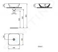 Ideal Standard Connect Air Umvadlo na dosku 40x40x13 cm, s Ideal Plus, biela