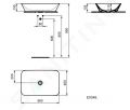 Ideal Standard Connect Air Umvadlo na dosku, 60x40x13 cm, biela