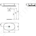 Ideal Standard Ipalyss Umvadlo na dosku, 60x38 cm, bez prepadu, biela