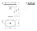 Ideal Standard Ipalyss Umvadlo na dosku, 60x38 cm, bez prepadu, matn ierna