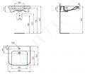 Ideal Standard Contour 21+ Umvadlo bezbarirov 65x56 cm, bez prepadu, otvor na batriu, SmartGuard+, biela