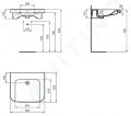 Ideal Standard Contour 21+ Umvadlo bezbarirov 65x56 cm, s prepadom, bez otvoru na batriu, SmartGuard+, biela