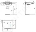 Ideal Standard Contour 21+ Umvadlo bezbarirov 65x56 cm, bez prepadu, bez otvoru na batriu, SmartGuard+, biela