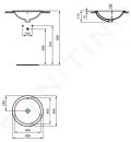 Ideal Standard Connect Umvadlo zpustn, priemer 480 mm, s prepadom, Ideal Plus, biela