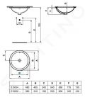 Ideal Standard Connect Umvadlo zpustn, priemer 480 mm, bez otvoru na batriu, biela