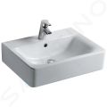 Ideal Standard Connect Umvadlo Cube, 55x46x18 cm, s prepadom, otvor na batriu, biela