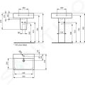 Ideal Standard Connect Space Umvadlo Cube, 55x38x18 cm, s prepadom, otvor na batriu, biela