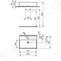 Ideal Standard Strada Umvadlo, 60x42x15 cm, 1 otvor na batriu, biela