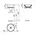 Ideal Standard Strada Umvadlo na dosku, priemer 41 cm, bez prepadu, ierna