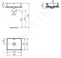Ideal Standard Strada II Umvadlo 50x40 cm, bez otvoru na batriu, biela