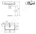 Ideal Standard Strada II Umvadlo, 60x40 cm, s prepadom, s otvorom na batriu, biela