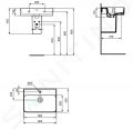 Ideal Standard Strada II Umvadlo, 60x43 cm, s prepadom, s otvorom na batriu, s Ideal Plus, biela