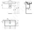 Ideal Standard Strada II Umvadlo, 800x430 mm, s prepadom, s otvorom na batriu, biela