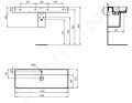 Ideal Standard Strada II Umvadlo, 1200x430 mm, s prepadom, s otvorom na batriu, biela