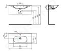 Ideal Standard Tesi Nbytkov umvadlo, 103x45x17 cm, s prepadom, 1 otvor na batriu, matn biela