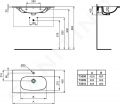 Ideal Standard Tesi Umvadlo nbytkov, 83x45 cm, s prepadom, otvor na batriu, biela