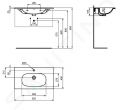 Ideal Standard Tesi Umvadlo nbytkov, 825x450 mm, s prepadom, otvor na batriu, matn biela