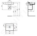 Ideal Standard Strada II Umvadlo 50x43 cm, bez otvoru na batriu, biela