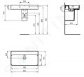 Ideal Standard Strada II Umvadlo 800x430 mm, bez otvoru na batriu, biela