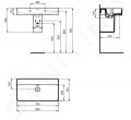 Ideal Standard Strada II Umvadlo 80x43 cm, bez otvoru na batriu, biela