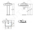 Ideal Standard Conca Ceram Umvadlo, 500x450 mm, s prepadom, otvor na batriu, biela