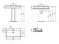 Ideal Standard Conca Ceram Umvadlo, 80x45 cm, s prepadom, otvor na batriu, biela