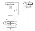 Ideal Standard Extra Umvadlo polozpustn, 50x42 cm, s prepadom, otvor na batriu, biela